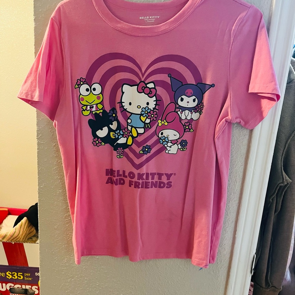 Hello Kitty Pink Short Sleeve Tee with Heart Design